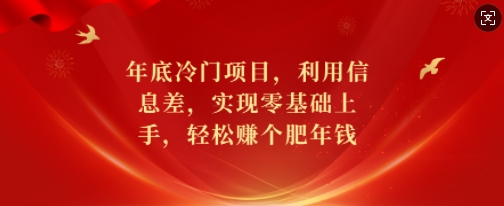 年底冷门项目，利用信息差，实现零基础上手，轻松赚个肥年钱【揭秘】-轻创网