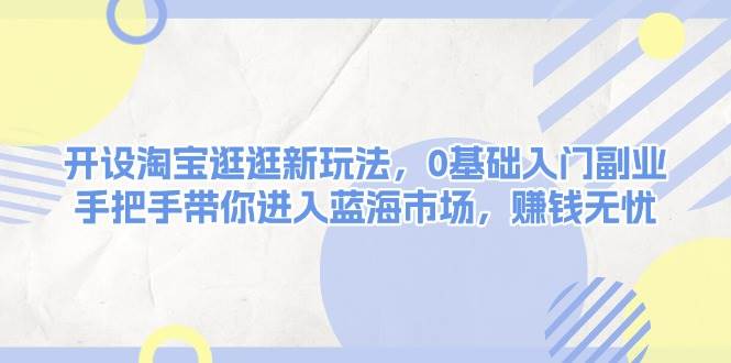 开设淘宝逛逛新玩法，0基础入门副业，手把手带你进入蓝海市场，赚钱无忧-轻创网