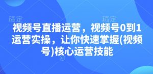视频号直播运营，视频号0到1运营实操，让你快速掌握(视频号)核心运营技能-轻创网