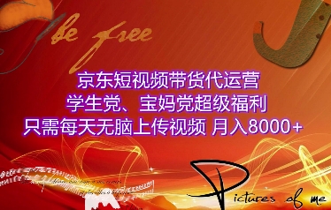 京东短视频带货代运营，学生党、宝妈党超级福利，只需每天无脑上传视频，月入8000+【仅揭秘】-轻创网