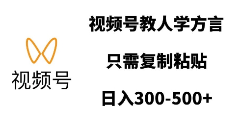 视频号教人学方言，只需复制粘贴，日入多张-轻创网