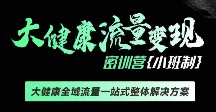 千万级大健康变现课线下课，大健康全域流量一站式整体解决方案-轻创网