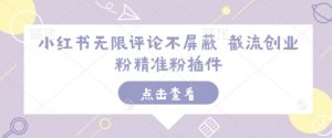 小红书无限评论不屏蔽 截流创业粉精准粉插件-轻创网