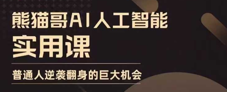 AI人工智能实用课，实在实用实战，普通人逆袭翻身的巨大机会-轻创网