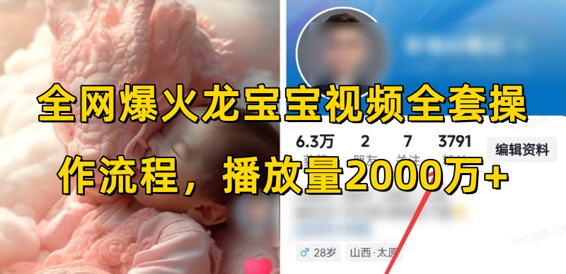 全网爆火龙宝宝视频全套操作流程，播放量2000万+-轻创网