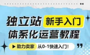 独立站新手入门体系化运营教程，助力独立站卖家从0-1快速入门!-轻创网