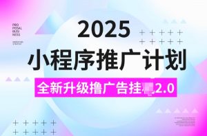 2025小程序推广计划，撸广告挂JI3.0玩法，日均5张【揭秘】-轻创网