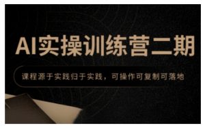 AI实操训练营二期，课程源于实践归于实践，可操作可复制可落地-轻创网