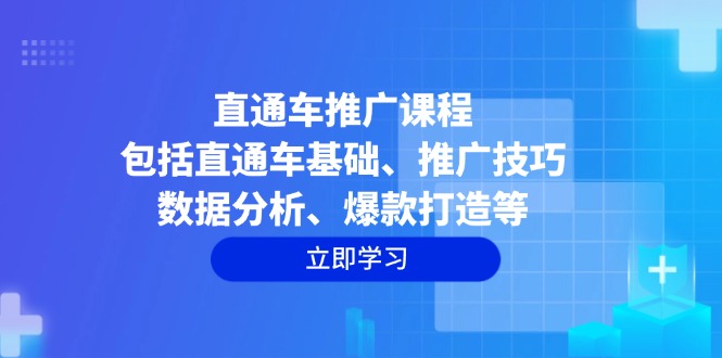 直通车推广课程：包括直通车基础、推广技巧、数据分析、爆款打造等-轻创网