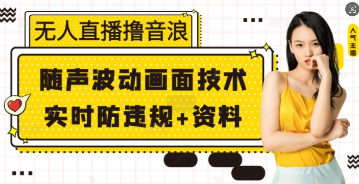 无人直播撸音浪+随声波动画面技术+实时防违规+资料【揭秘】-轻创网