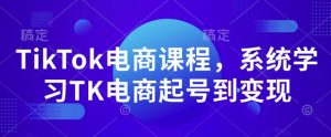 TikTok电商课程,系统学习TK电商起号到变现-轻创网