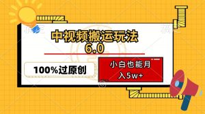 中视频搬运玩法6.0，利用软件双重去重，100%过原创，小白也能月入5w+-轻创网
