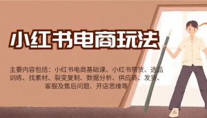 小红书电商玩法：带货/选品/找素材/裂变/数据分析/供应商/发货/售后/开店思维等-轻创网