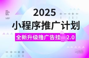 2025小程序推广计划，全新升级撸广告挂JI2.0玩法，日入多张，小白可做【揭秘】-轻创网