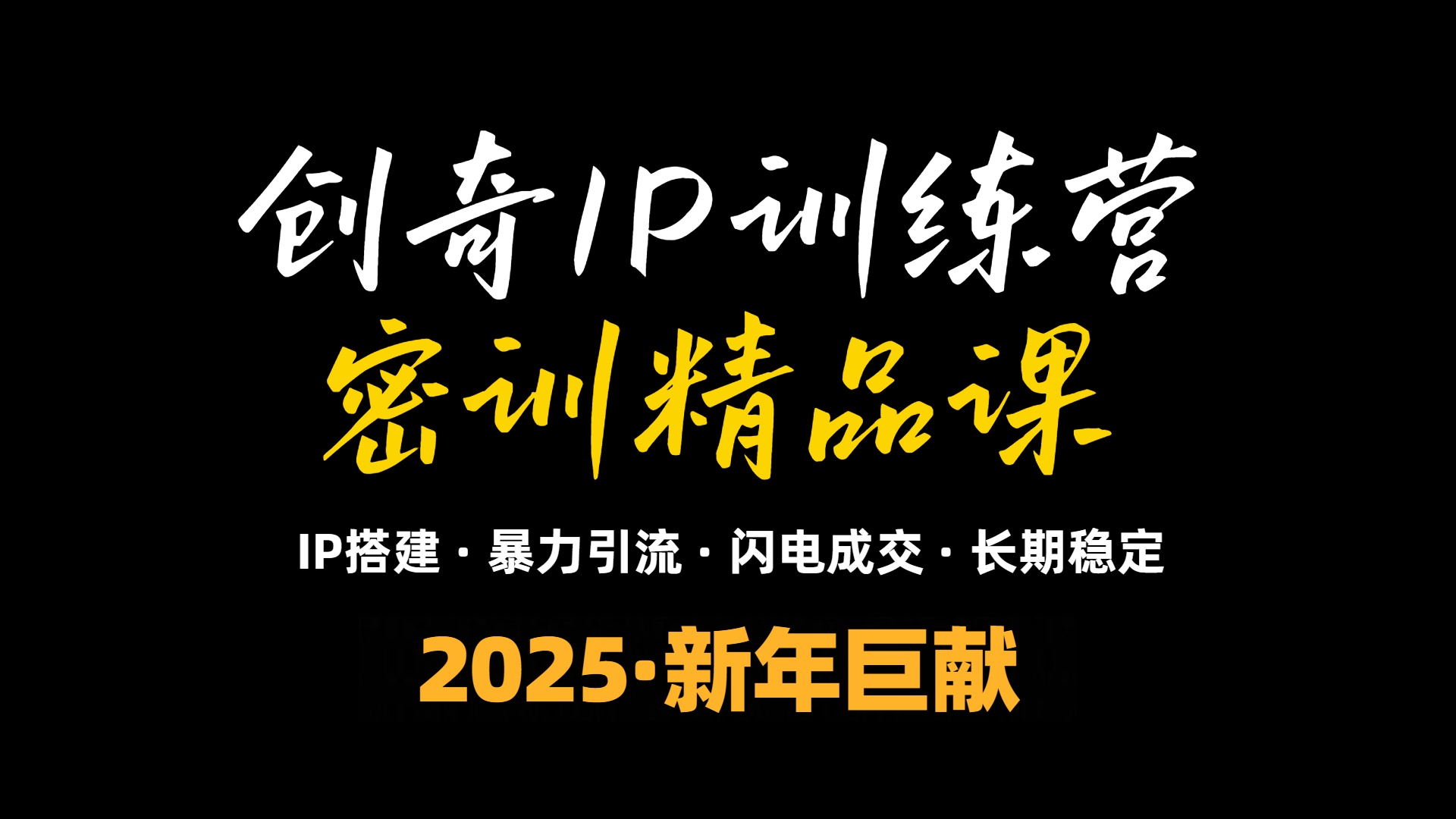 2025年“知识付费IP训练营”小白避坑年赚百万，暴力引流，闪电成交-轻创网