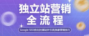 独立站营销全流程,Google SEO优化,社媒站外引流,独家营销技巧-轻创网