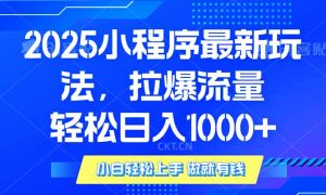 2025年小程序最新玩法，流量直接拉爆，单日稳定变现1000+-轻创网