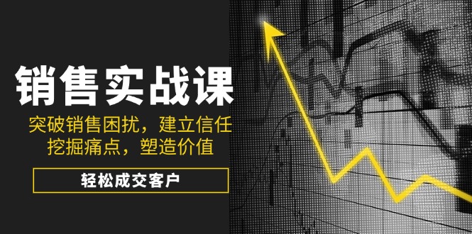 销售实战课，突破销售困扰，建立信任，挖掘痛点，塑造价值，轻松成交客户-轻创网
