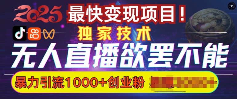 欲罢不能的无人直播引流，超暴力日引流1000+高质量精准创业粉-轻创网