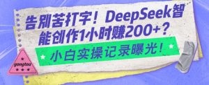 告别苦打字！DeepSeek智能创作1小时入2张？小白实操记录曝光-轻创网