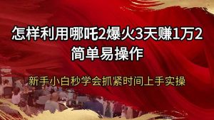 怎样利用哪吒2爆火3天赚1万2简单易操作新手小白秒学会抓紧时间上手实操-轻创网