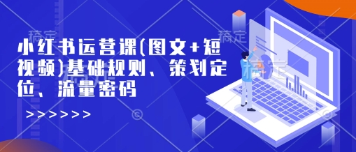 小红书运营课(图文+短视频)基础规则、策划定位、流量密码-轻创网