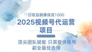 2025视频号代运营 日躺赚1000＋ 只需提供账号-轻创网