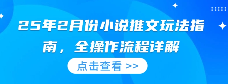 25年2月份小说推文玩法指南，全操作流程详解-轻创网