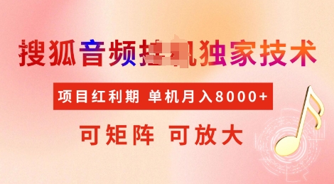 全网首发搜狐音频挂JI独家技术，项目红利期，可矩阵可放大，稳定月入8k【揭秘】-轻创网