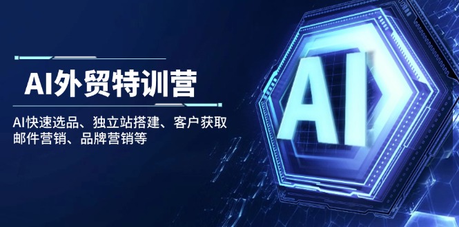 AI外贸特训营：AI快速选品、独立站搭建、客户获取、邮件营销、品牌营销等-轻创网