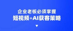 企业短视频AI获客霸屏流量课，6步短视频+AI突围法，3大霸屏抢客策略-轻创网
