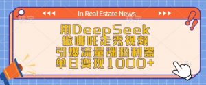 用DeepSeek做哪吒走秀视频，引爆流量涨粉利器，单日变现1k-轻创网