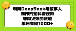 利用DeepSeek与数字人制作养宠科普视频，非常火爆的赛道，单日变现多张-轻创网
