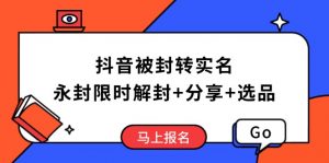 抖音被封转实名攻略，永久封禁也能限时解封，分享解封后高效选品技巧-轻创网