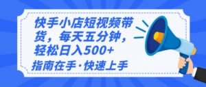 2025最新快手小店运营，单日变现500+  新手小白轻松上手！-轻创网