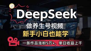 小白用DeepSeek做养生号，一条作品涨粉5万+，单日收益上千-轻创网