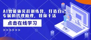 AI智能体实战训练营，打造自己专属的代理助理，替你干活-轻创网