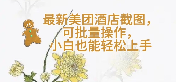 【轻云】最新美团酒店截图，可批量操作，小白也能轻松上手-轻创网