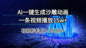 AI一键生成沙雕动画一条视频播放15Wt轻轻松松月入30000+-轻创网