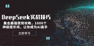 DeepSeek实战技巧：集合最强使用攻略，1000个神级提示词，让你成为AI高手-轻创网