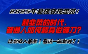 2025年最强变现思路，割韭菜的时代， 普通人如何翻身做镰刀？【揭秘】-轻创网