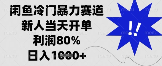 闲鱼冷门暴力赛道，新人当天开单，利润80%，日入数张【揭秘】-轻创网