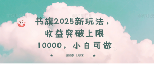 书旗2025新玩法，收益突破上限10000，小白可做-轻创网