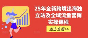 25年全新跨境出海独立站及全域流量营销实操课程，跨境电商独立站TIKTOK全域营销普货特货玩法大全-轻创网