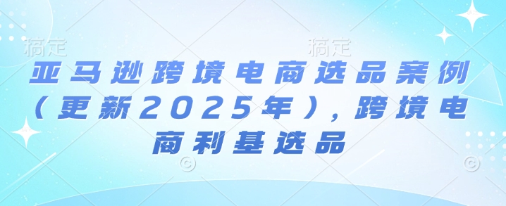 亚马逊跨境电商选品案例(更新2025年3月)，跨境电商利基选品-轻创网