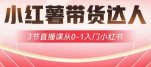 小红薯达人带货启航计划，3节直播课从0-1入门小红书-轻创网