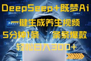 DeepSeek+既梦Ai生成养生视频，5分钟一条，条条爆款，轻松日入300+-轻创网