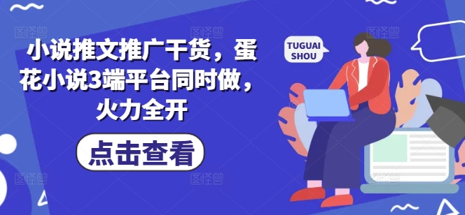 小说推文推广干货，蛋花小说3端平台同时做，火力全开-轻创网