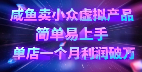 咸鱼卖小众虚拟产品，简单易上手，单店一个月利润破W-轻创网