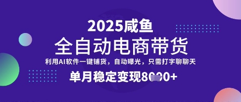 全网首发【闲鱼全自动电商带货】三年磨一剑，一朝露锋芒，单月稳定变现8k+【揭秘】-轻创网